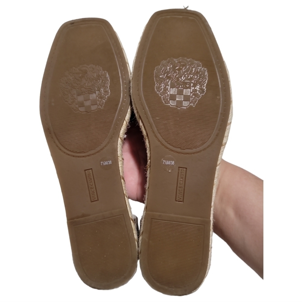 Vince Camuto Jeliany Espadrille Flat Taupe/ Crepe Leather Upper Snake Print 7.5 - Picture 9 of 11